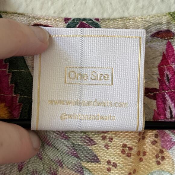 Winton and Waits Short Floral Kimono Top One Size Succulent Plant Colorful Boho - Picture 13 of 14